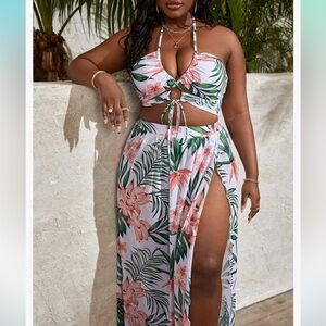 3 Piece Floral Swimsuit - Beach wear